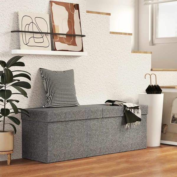 Rootz FootStool Storage Ottomaanien - taitettavan penkki - istuinrinta - pehmeä pehmuste - 110 cm x 38cm x 38cm - kaksois 61L: n osasto - harmaa
