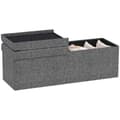 Pikkukuva 1 / 11: Rootz FootStool Storage Ottomaanien - taitettavan penkki - istuinrinta - pehmeä pehmuste - 110 cm x 38cm x 38cm - kaksois 61L: n osasto - harmaa