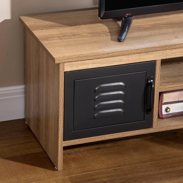 Rootz Industrial TV Bench - TV Furniture - Lowboard med opbevaring - Elegant Wood & Metal - 109 cm x 35 cm x 38 cm
