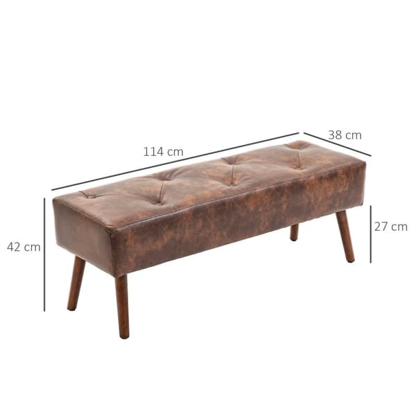 Rootzin verhoiltu penkki - jalkapääpenkki - puinen penkki - optimaalinen stabiilisuus - 114 x 38 x 42 cm vintage -tyyli ruskea