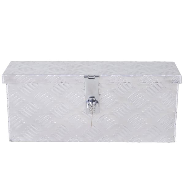 Rootz Aluminium Tool Box - Tool Chest - Storage Box - Secure Key Lock - Compact 50L x 15,5W x 20,5h cm - Sølv