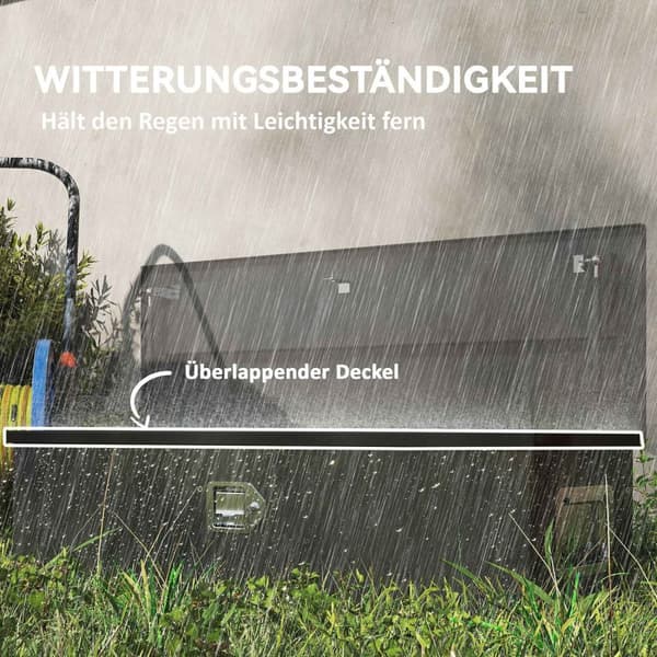 Rootz Aluminium Opbevaringsboks - Værktøjsboks - Låselig boks - Vejrbestandig - 99 cm x 33 cm x 25,5 cm