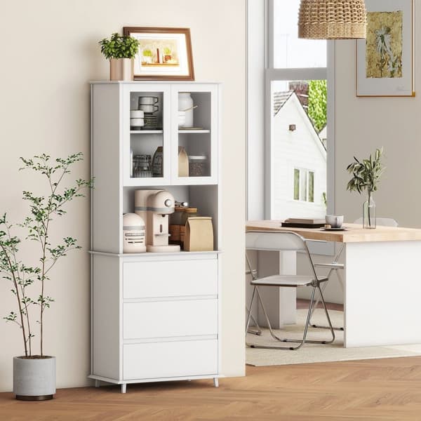 Rootz Kitchen Buffet Storage Cabinet - Spisebuffet - skænk - Alsidig opbevaring - 68W x 38d x 172H cm