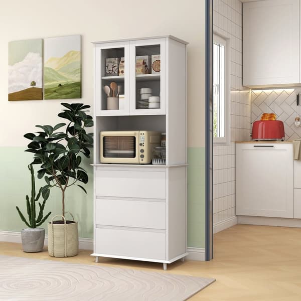 Rootz Kitchen Buffet Storage Cabinet - Spisebuffet - skænk - Alsidig opbevaring - 68W x 38d x 172H cm