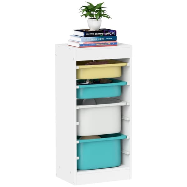 Rootz Lasten säilytyskaappi - Lelujen järjestäjä - Lasten säilytysratkaisut - Tip -anti -Turvallisuus - 40,8L x 30W x 90,3H CM, White & Green