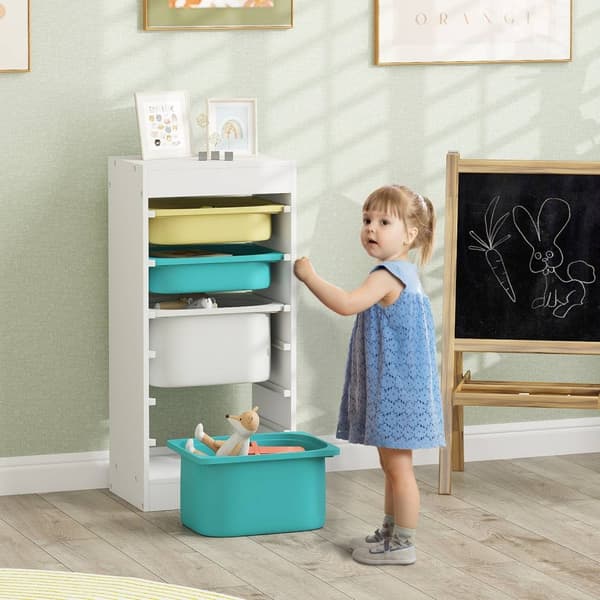 Rootz Lasten säilytyskaappi - Lelujen järjestäjä - Lasten säilytysratkaisut - Tip -anti -Turvallisuus - 40,8L x 30W x 90,3H CM, White & Green