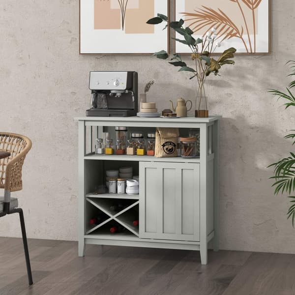 Rootz Buffet -kaappi - Sideboard - Storage Unit - Säädettävä hylly - 80W x 40d x 82H cm - Tila astialle, avoin osasto, 8 -pulloteline
