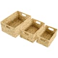 Miniatyrbild 9 av 10: Rootz -uppsättning av 3 förvaringskorgar - arrangörer - Handwoven Crates - Hållbar metallram - 40x30x18cm, 35x25x16cm, 30x20x14cm