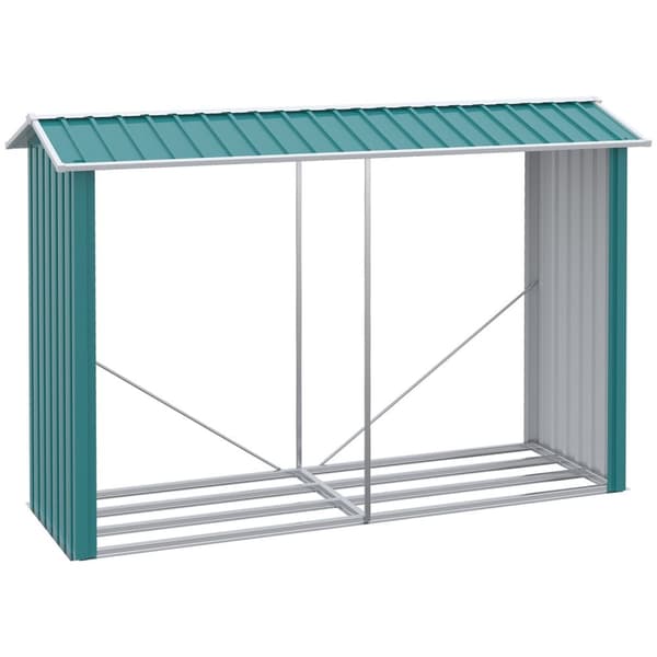 Rootz Wood Storage til brænde - Log Holder - Brændestativ - Fugtreducerende - 240 cm x 86 cm x 160 cm
