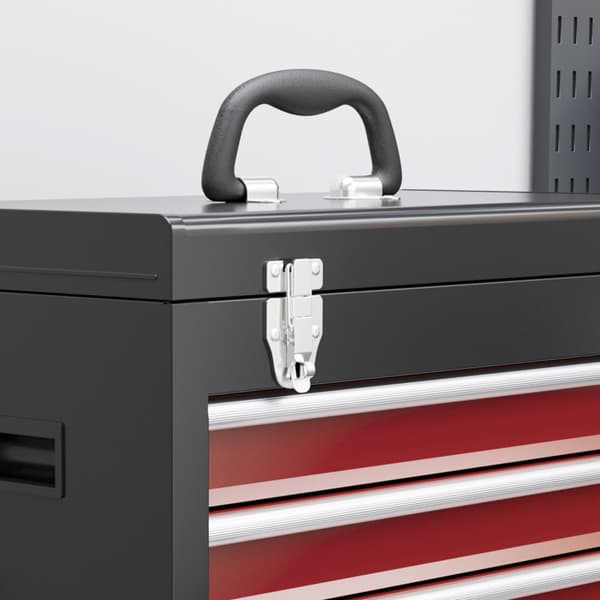 Rootz Rollable Tool Cabinet - Workshop Trolley - Tool Storage Chest - Låsbar metalldesign - 45L X 24W X 33H CM, 60L X 28W X 72H CM