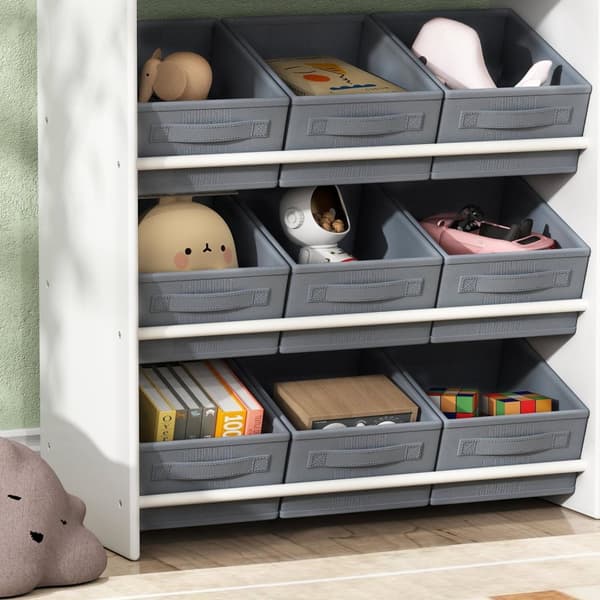 Rootz Kids Storage Rack - Toy Cabinet - Arrangörshyllan - främjar stidighet - 105L x 30W x 80H cm