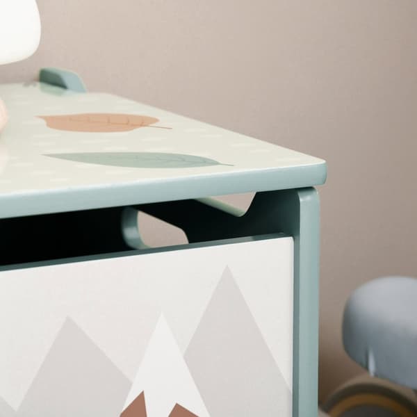Rootz Storage Box Toy Chest - Toy Organizer - Børneopbevaring - Sikkerheds hængsel - 60L X 37W X 39H CM - Sødt grønt dyr design