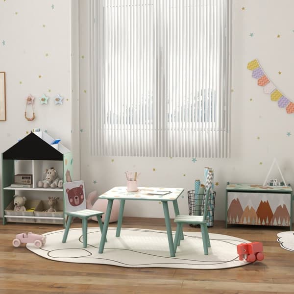 Rootz Storage Box Toy Chest - Toy Organizer - Børneopbevaring - Sikkerheds hængsel - 60L X 37W X 39H CM - Sødt grønt dyr design