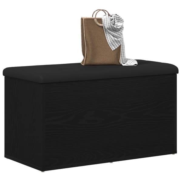 vidaXL Säilytyspenkki Musta Tammi 80x40x45 cm Keinotekoinen Puu