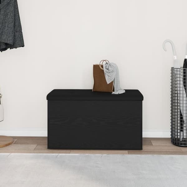 vidaXL Säilytyspenkki Musta Tammi 80x40x45 cm Keinotekoinen Puu