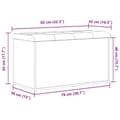 Pikkukuva 11 / 11: vidaXL Säilytyspenkki Musta Tammi 80x40x45 cm Keinotekoinen Puu