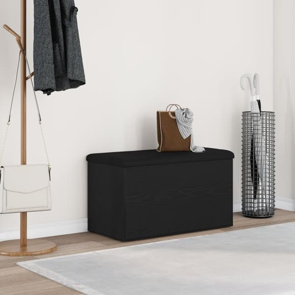 vidaXL Säilytyspenkki Musta Tammi 80x40x45 cm Keinotekoinen Puu