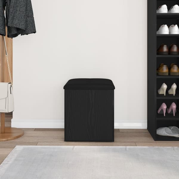 vidaXL Oppbevaringsbenk Svart Eik 40x40x45 cm Konstruert Tre