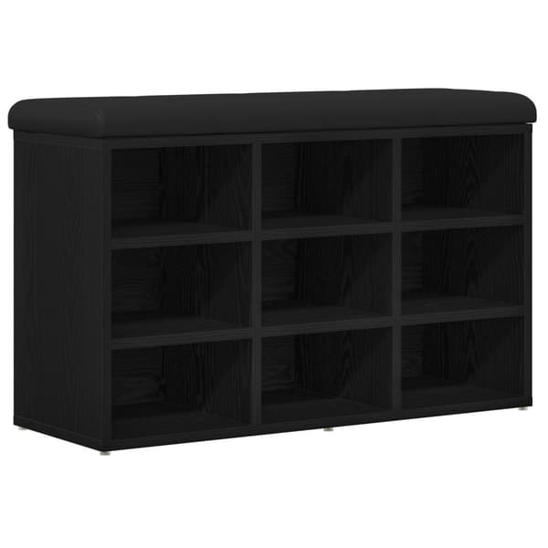 vidaXL Oppbevaringsbenk Svart Eik 80x30x48 cm Ingeniørtre