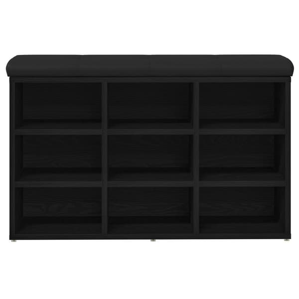 vidaXL Oppbevaringsbenk Svart Eik 80x30x48 cm Ingeniørtre