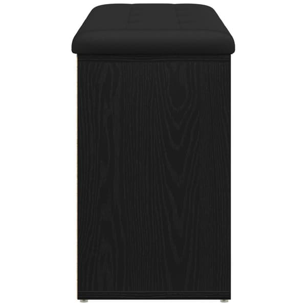 vidaXL Säilytyspenkki Musta Tammi 80x30x48 cm Keinokuitu