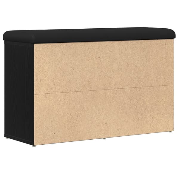 vidaXL Säilytyspenkki Musta Tammi 80x30x48 cm Keinokuitu