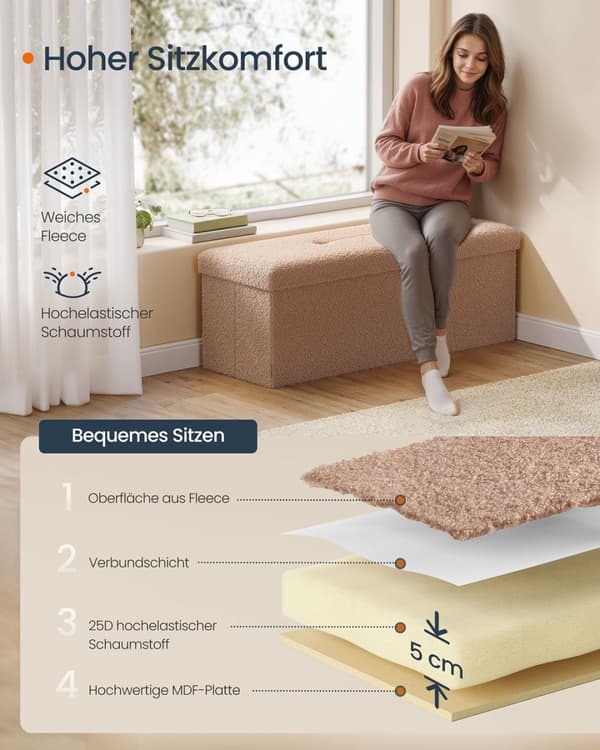 Jalkapallo, SONGMICS KOTI, 38x110x38 cm, Kamelruskea