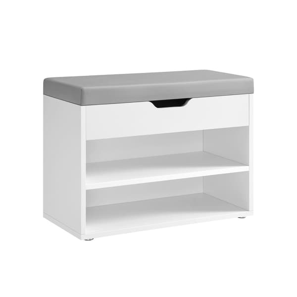 Sittbänk, skobänk, naturlig beige, molnvit.