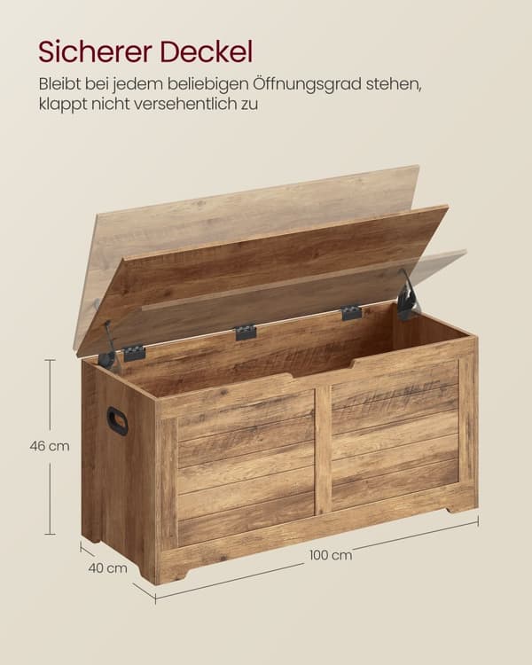 Opbevaringsskab, Legetøjskiste, Skobænk, Siddekiste, Opbevaringsboks, Bænk, 100 x 40 x 46 cm, Mat Hvid, Honningbrun.