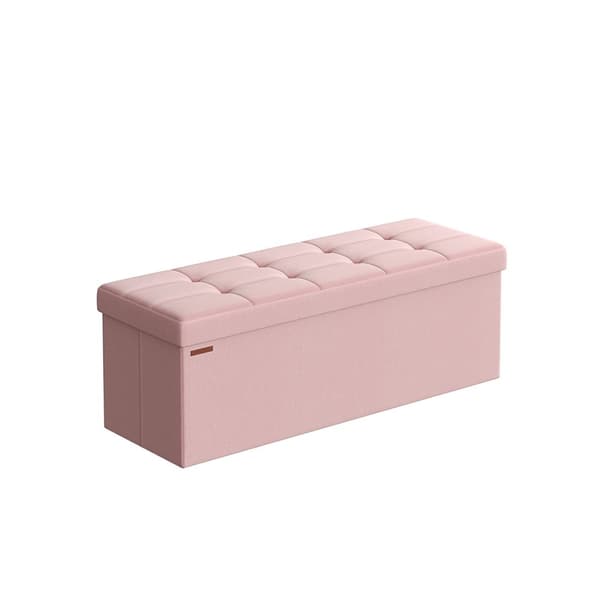 Sittbänk, SONGMICS, 110 x 38 x 38 cm, Pastellrosa