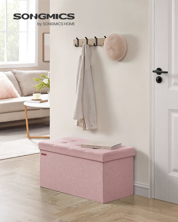 Siddebank, SONGMICS, 110 x 38 x 38 cm, Pastelrosa