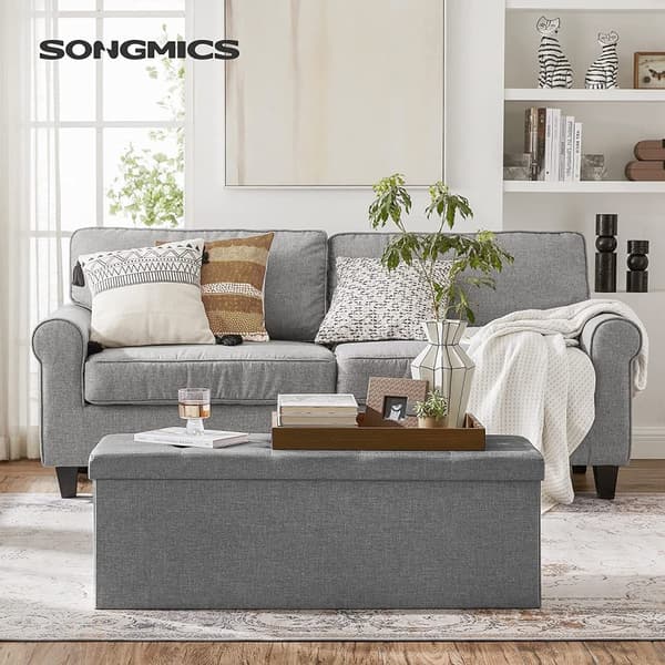 Sittbänk, SONGMICS, 110 x 38 x 38 cm, Ljusgrå