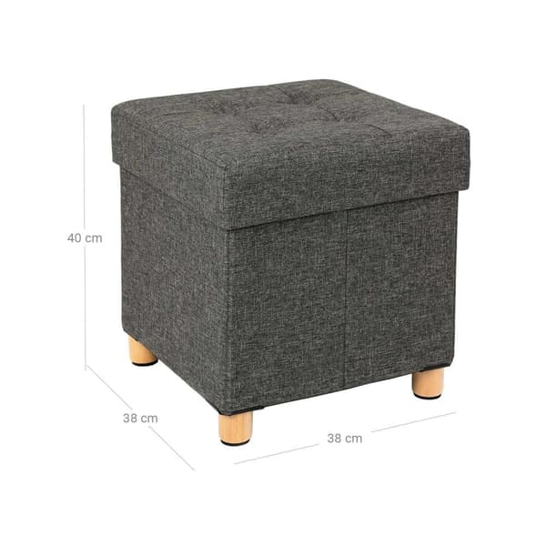 Sitzhocker, Sittkista, 38x38x40 cm, Mörkgrå