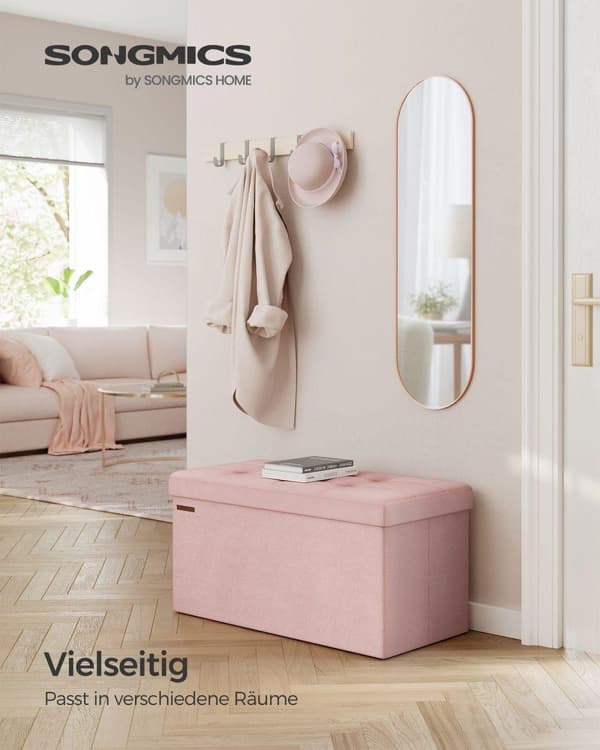 Sittbänk, SONGMICS, 76x38 cm, Rosa
