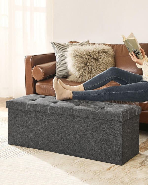 Penkkisohva, SONGMICS LSF77G, 110x38x38 cm, Tummanharmaa