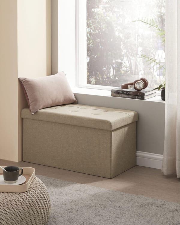 Sittbänk, SONGMICS LSF77G, 38x76 cm, Taupe