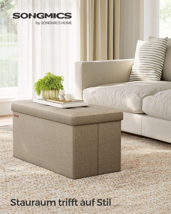 Sittbänk, SONGMICS LSF77G, 38x76 cm, Taupe