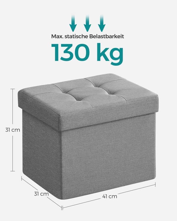 Sittbänk, SONGMICS LSF77G, 110x38x38 cm, Grå
