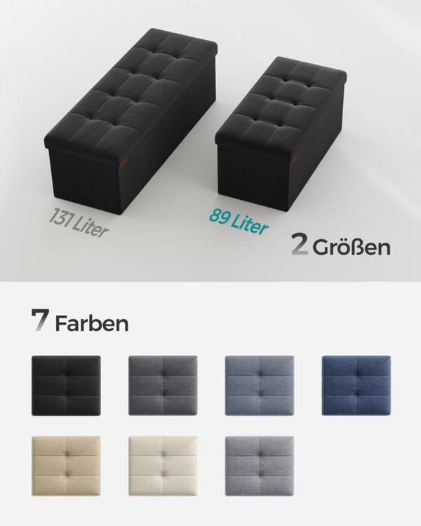 Sitzbank, LSF77G, 38x76 cm, Sort