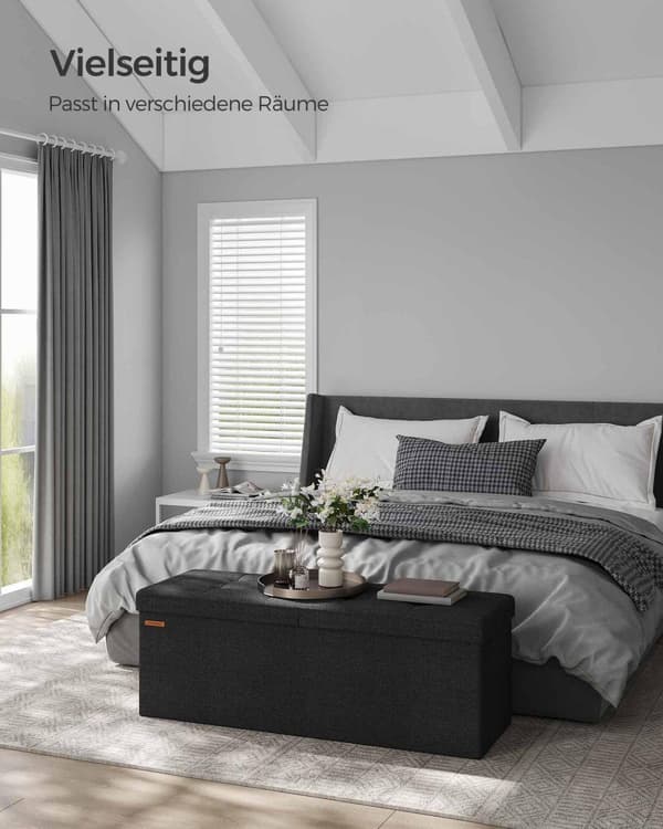 Sittbänk, SONGMICS, 38x110 cm, Svart