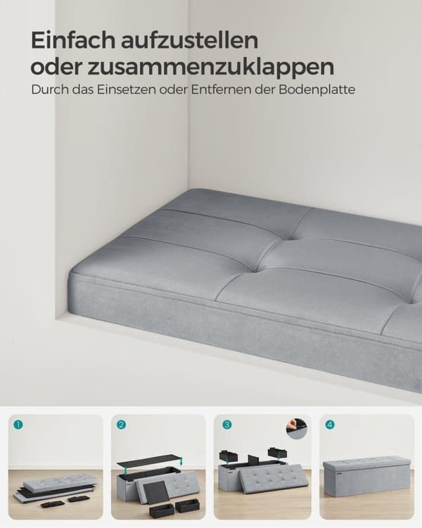 Sittbänk, SONGMICS, 110x38 cm, Grå
