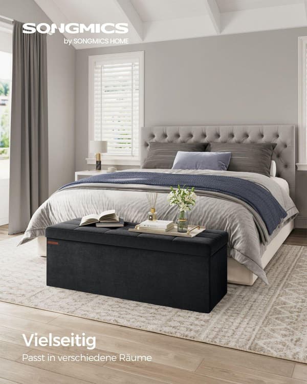 Siddebank, SONGMICS, 110x38 cm, Sort