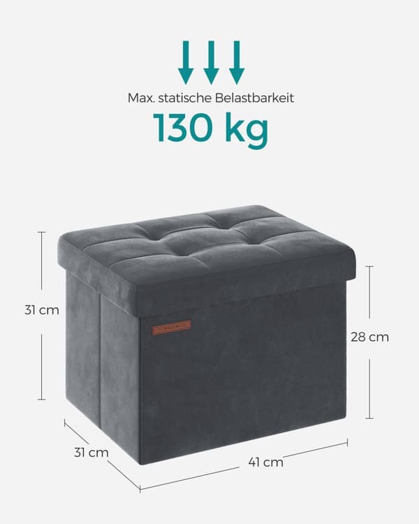 Sittbänk, SONGMICS, 41x31 cm, Grå
