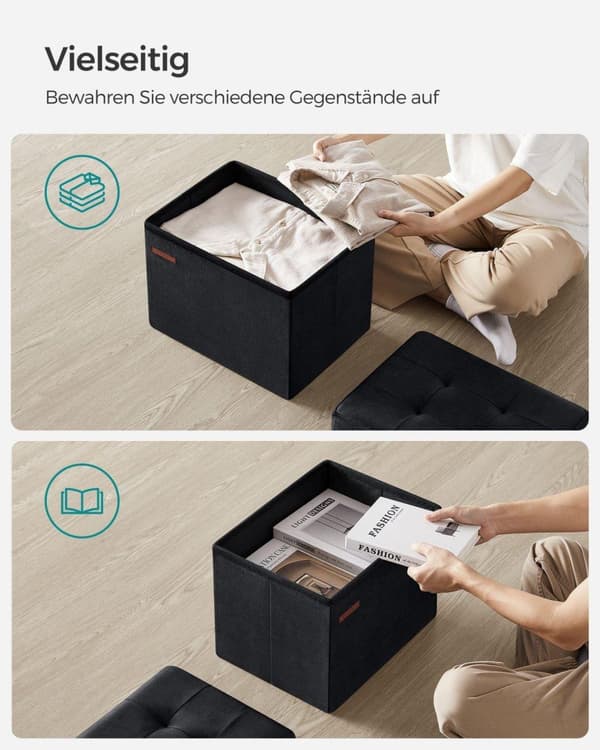 Sitzbank, SONGMICS, 41x31 cm, Sort