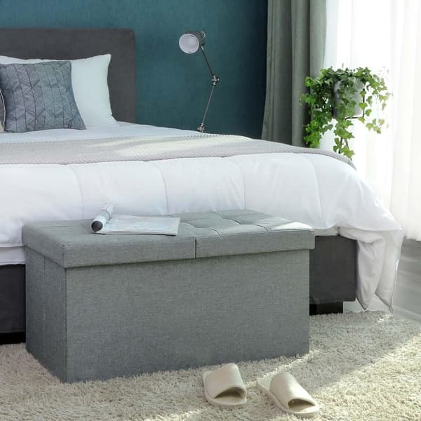 Sittbänk, SONGMICS LSF41G, 76x38 cm, Grå