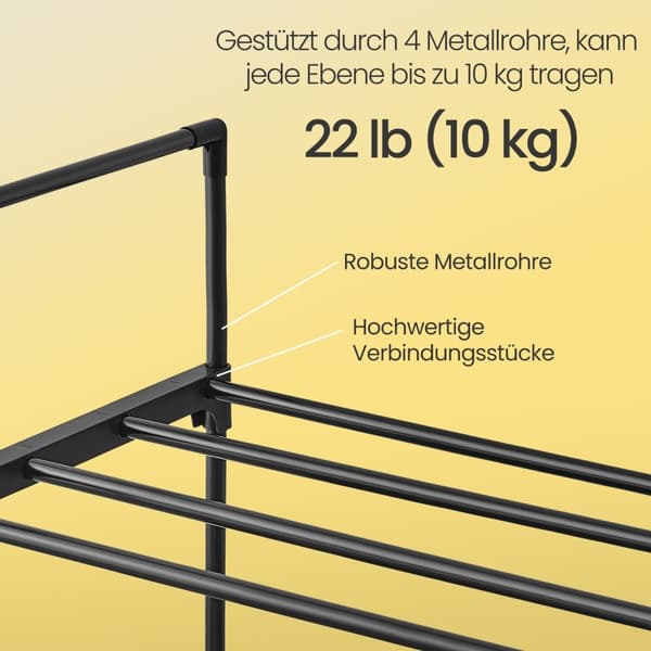 Sko rack-3-lag metal sko rackstackbar og robust-sort