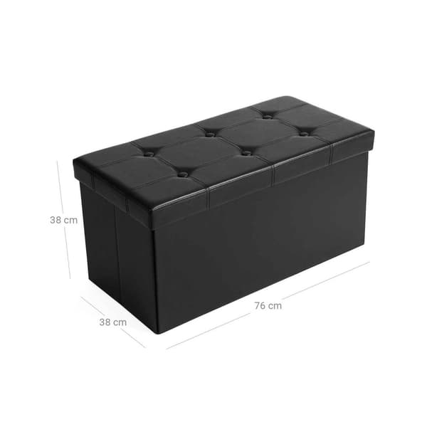 Sædeboks - Opbevaringsboks - Opdateret - sammenfoldelig - 300 kg - sort