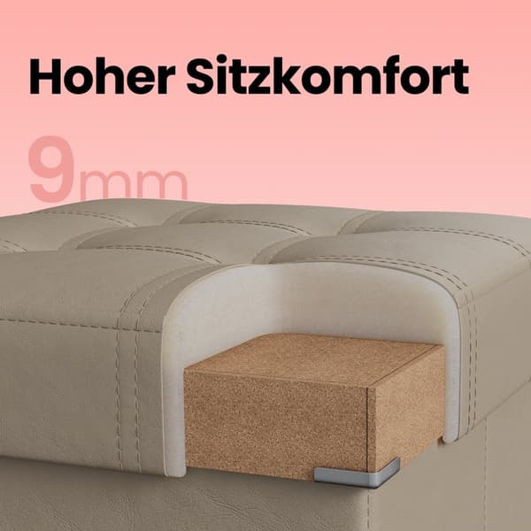 Vikbar soffa - 89L - 38x76x38 cm - lagringsbänk - kamelbrun