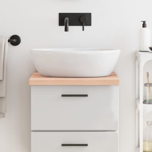 Bänkskiva för badrum 40x50x(2-4) cm obehandlat massivt trä
