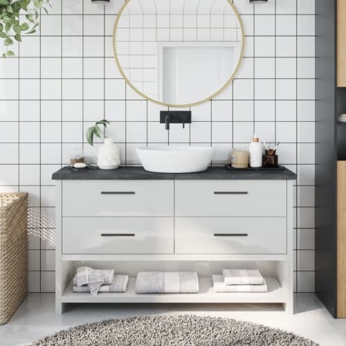 Bänkskiva badrum mörkbrun 120x30x(2-4) cm behandlat massivt trä
